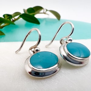 Vintage Sterling + Turquoise Blue Dangle Earrings