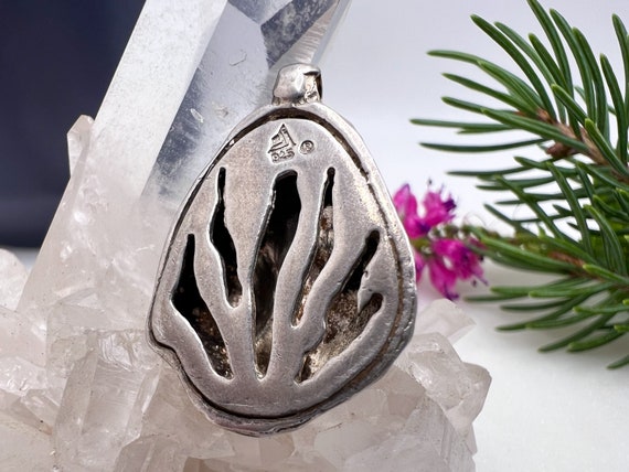 Sterling Silver Hammered Pear Silpada Pendant - image 4