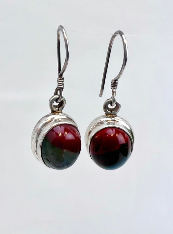 Vintage Ombré Red and Green Stone and Sterling Sil