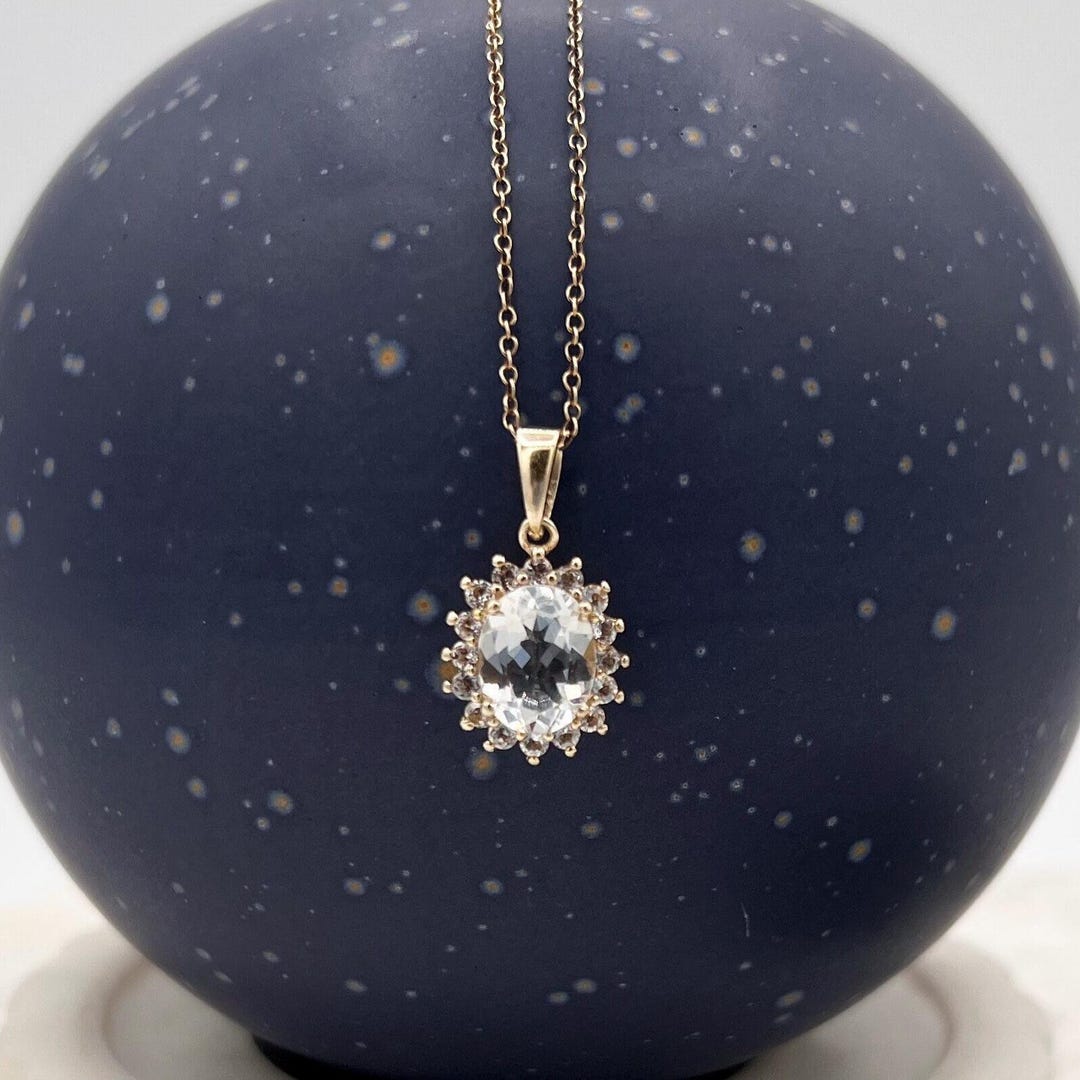 Vintage Gem Pendant Necklace, 19-inch Gold Plated Sterling - Etsy
