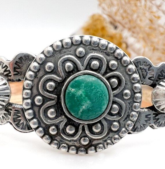 Elaborate Vintage Southwestern Sterling + Turquoi… - image 3