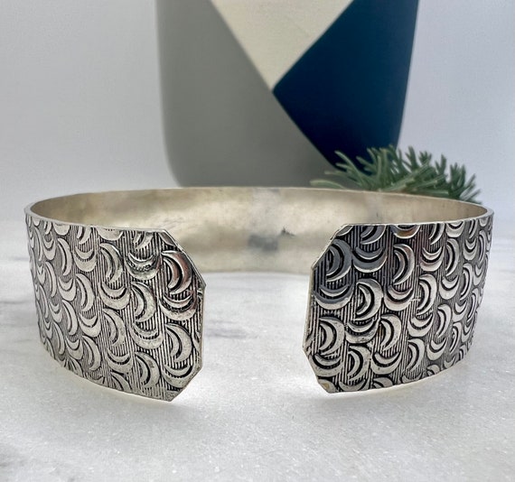 Vintage Patterned and Textured Sterling Silver Cu… - image 6