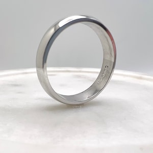 Simple Vintage Sterling Silver Wedding Band, Size 10 1/4