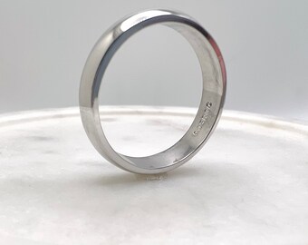 Simple Vintage Sterling Silver Wedding Band, Size 10 1/4