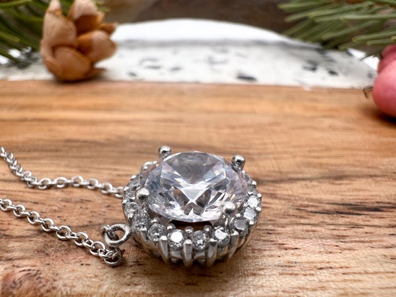Vintage Bright Sterling Silver Necklace with Spar… - image 4
