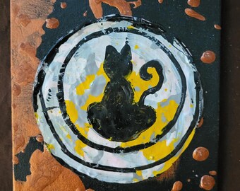 Gato negro de cobre