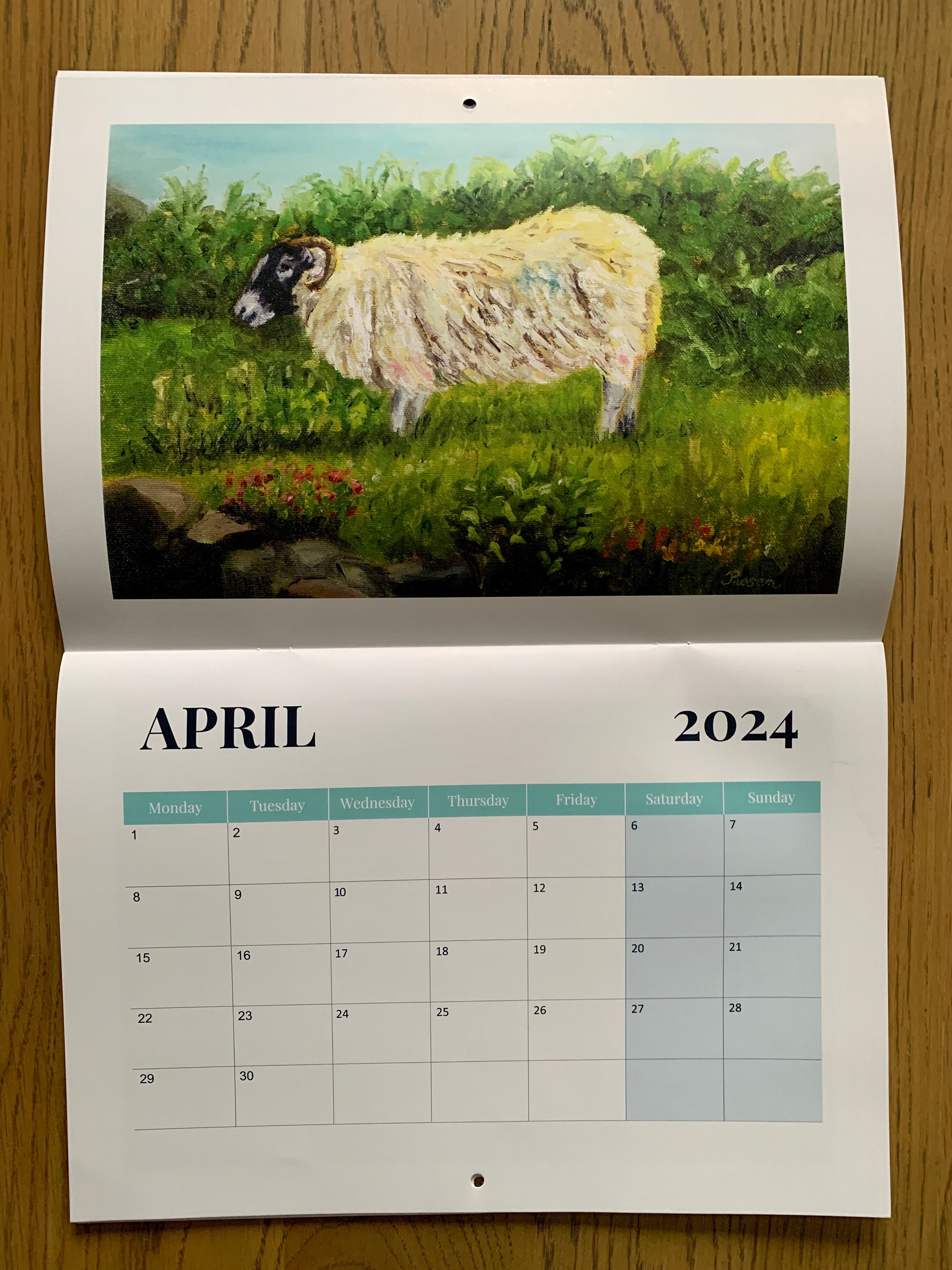 Irish Landscapes & Sheep Calendar 2024 A3 Size, 13 Prints of Calm