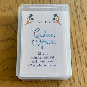 Baralho de Flash Card Mindful - 42 cartas para momentos de calma - Pacote de citações inspiradoras, cartas de meditação artísticas para relaxamento e alívio do estresse