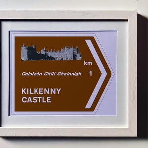 Kilkenny Castle | Irish Illustration Print | Mounted, English & Gaeilge | Ireland Gift Lover