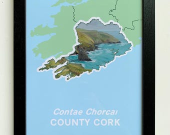 County Cork Art Print | Old Head of Kinsale, Ireland Map