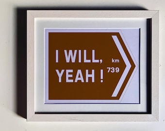 Irish Road Sign Art Print, Funny Ireland Gift (10x12 Mounted)