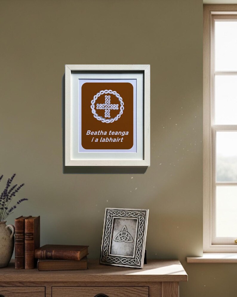 Gaelic Language Sign Irish Language Road Sign Print – Celtic Symbol & Gaeilge Phrase | Irish ...