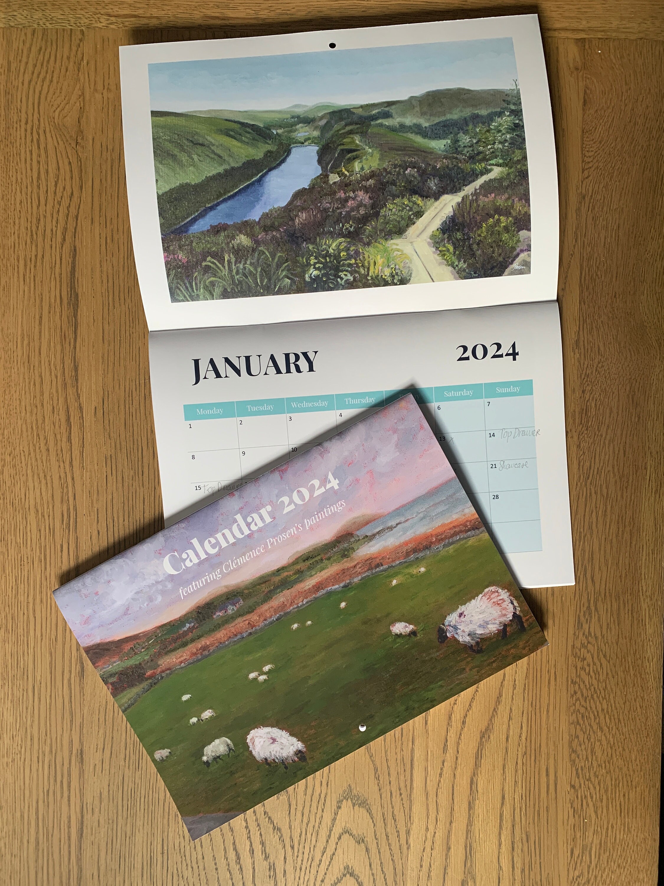 Irish Landscapes & Sheep Calendar 2024 A3 Size, 13 Prints of Calm