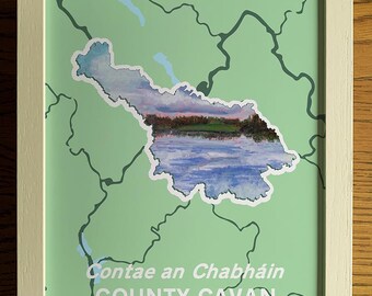 County Cavan Art Print | Irish Map, Cavan Burren Park