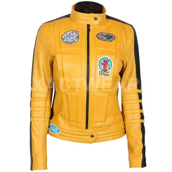 Uma Thurman The Bride Kill Bill Cosplay Motorcycle Outerwear Leather Jacket