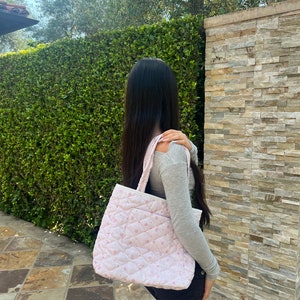 puffy quilted tote bag