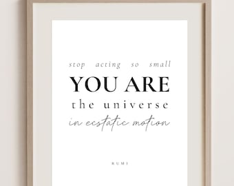 Rumi Quote Wall Art: Inspirational Poetry Print (Digital Download)