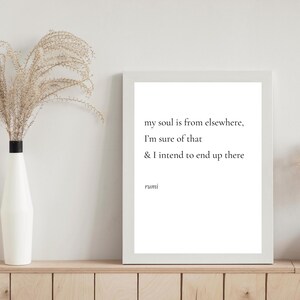 Rumi Quote Wall Art: Inspirational Poetry Print (Digital Download)