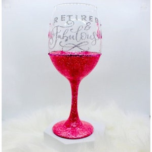 Red Glam Glitter Wine Glass Decal, Couples Wine Glass, Stemless Wine Glass, Birthday Wine Glass, Wine Lover Gift