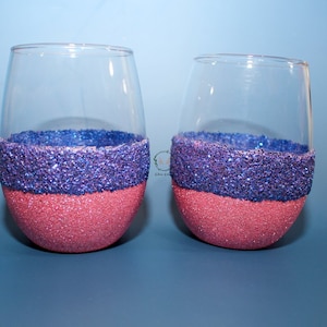 Verre à vin à paillettes ultra glam bicolore, paillettes scintillantes, verre à vin d’anniversaire, verre à boire, verre à vin de plage