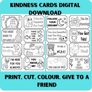 Cartes de gentillesse | Cartes de compliments imprimables | 16 cartes