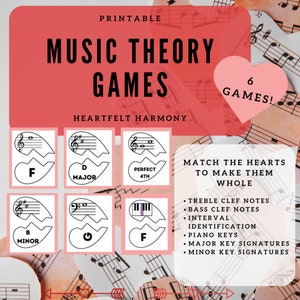 Printable Music Theory Game - Valentine's Day Music Game - 6 Games - Etsy