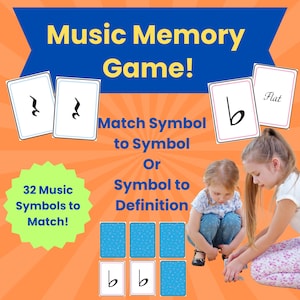 Juego de cartas de emparejamiento / Juego de memoria / Imprimible / Juego de cartas de teoría musical / Go Fish digital / Actividades educativas / Educación en el hogar / Preescolar