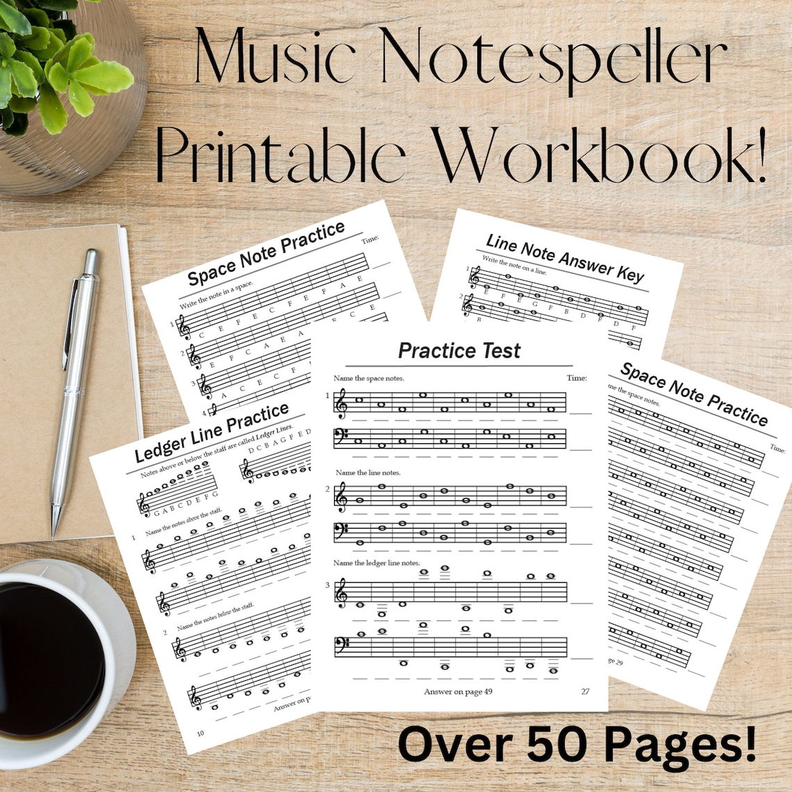 Music Notespeller Printable Workbook Music Theory Teach Yourself How to