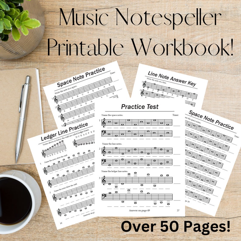 Music Notespeller Printable Workbook Music Theory Teach Yourself How to
