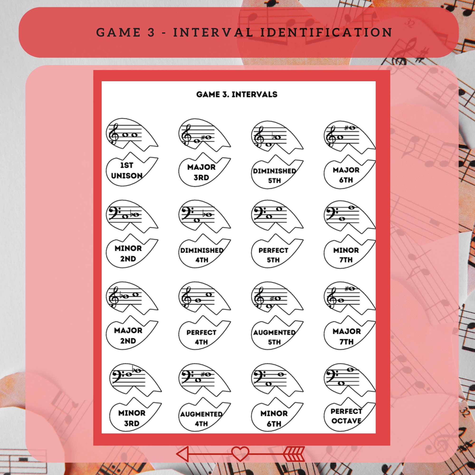 Printable Music Theory Game - Valentine's Day Music Game - 6 Games - Etsy