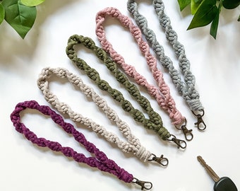Macrame Spiral Wristlets/Boho Keychains/Various Colors/Accessories