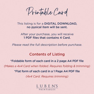 Printable Christmas Card Digital Download Printable, Bifold, Flat, New ...