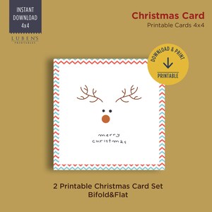 Printable Christmas Card Digital Download Printable, Bifold, Flat, New ...