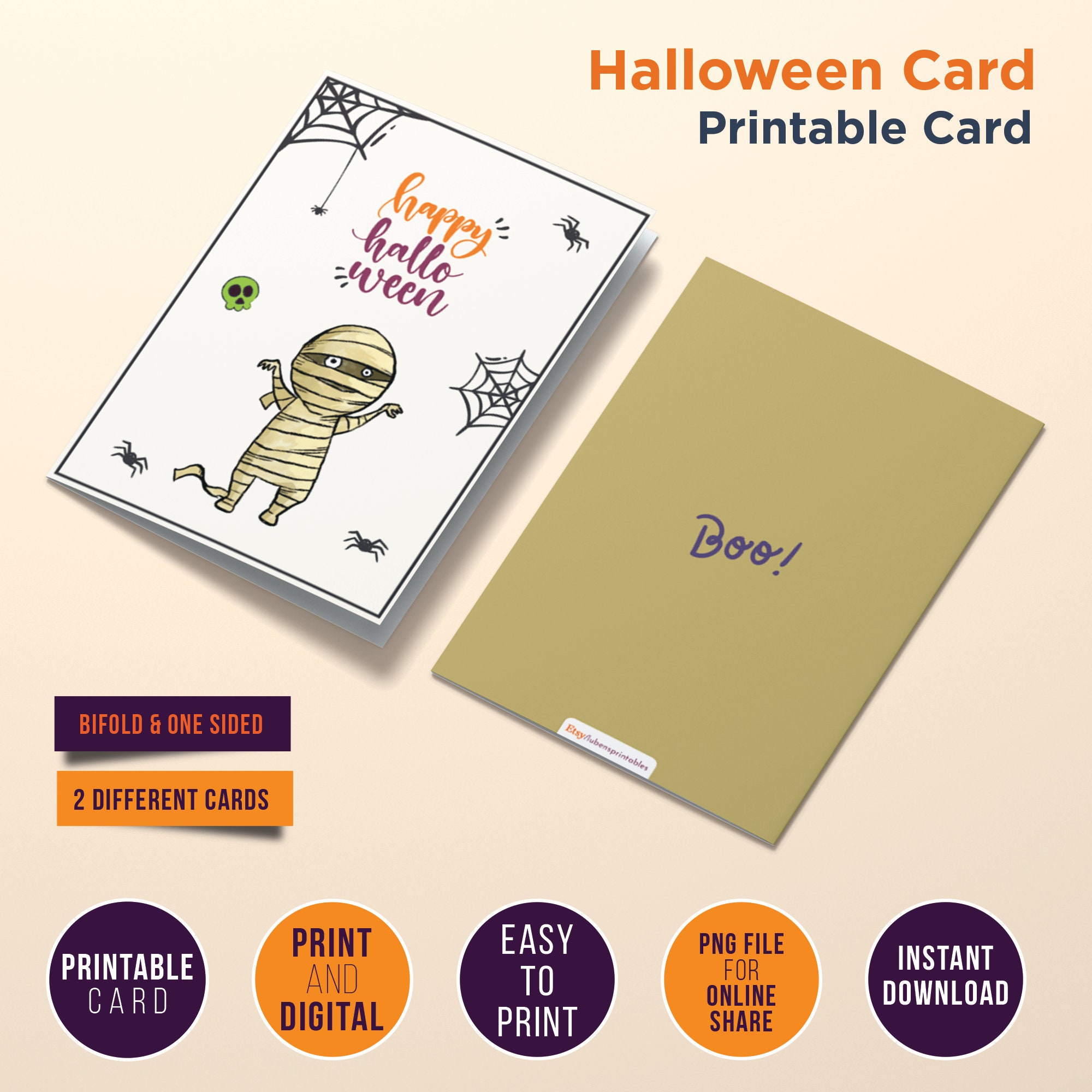 Digital Halloween Card Printable Printable Halloween Card Printable ...