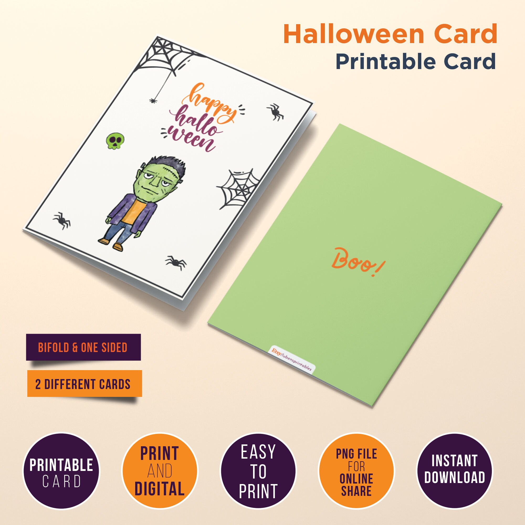Digital Halloween Card Printable Printable Halloween Card Printable ...