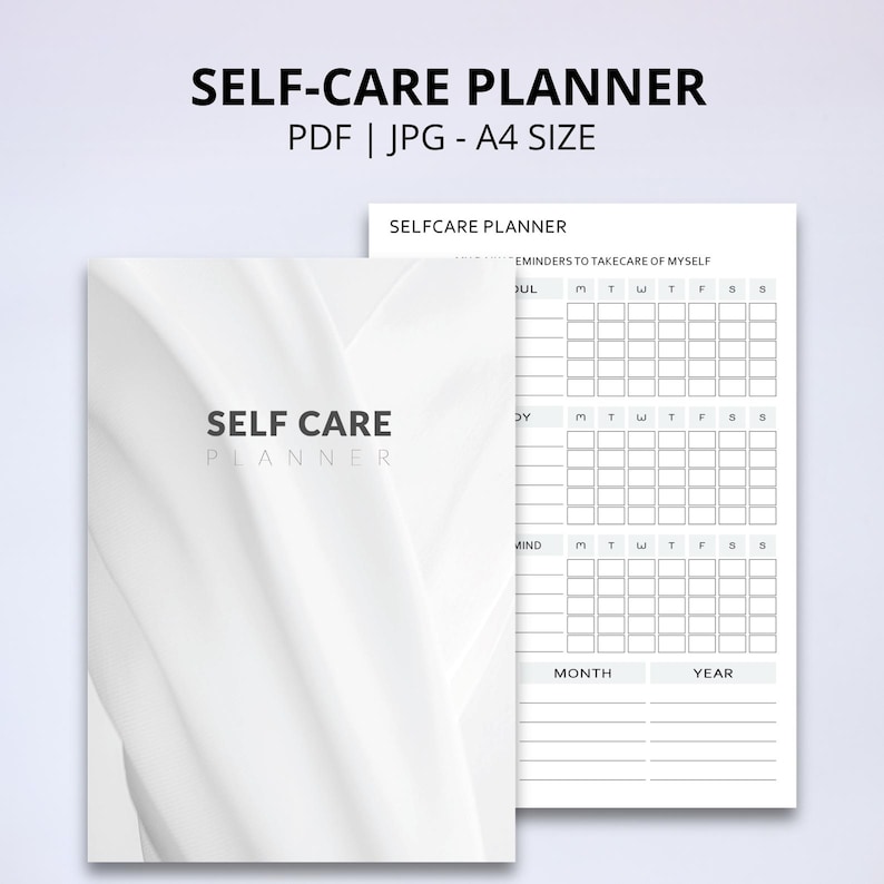 Self Care Planner Printable PDF | Mental Health & Wellness Tracker ...
