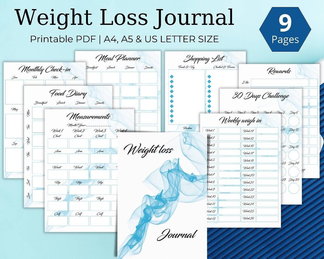 Fitness Journal Printable, Minimalist Editable 8 Pages Fitness Tracker ...