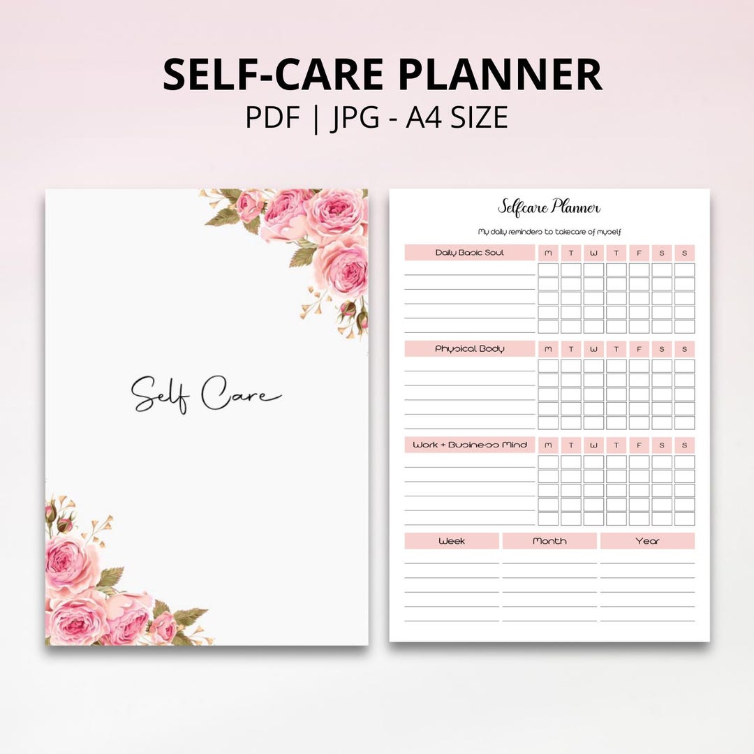 Self Care Planner Printable, Mental Health Planner PDF, Daily Wellness ...