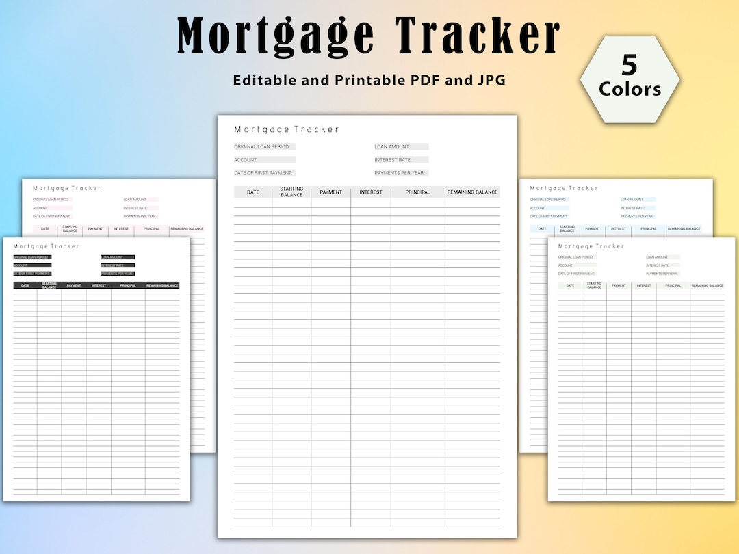 Editable Mortgage Payoff Tracker, House Loan Tracker, Finance Sheet ...