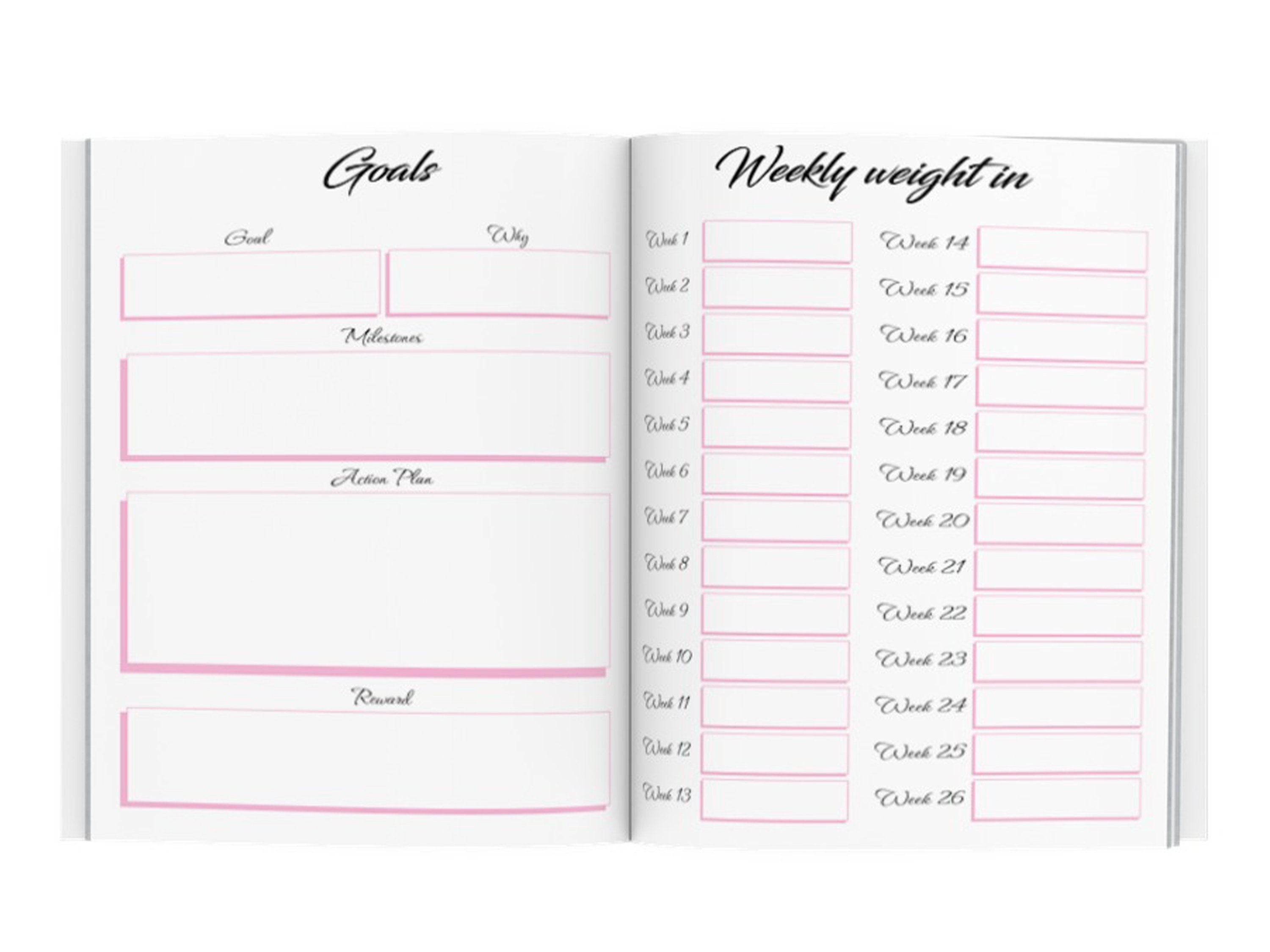 Weight Loss Journal Printable, Minimalist Editable 9 Pages Weight Loss Tracker, A4, A5, US ...