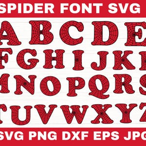 spider font svg, spider font,Super Hero Alphabet,Spider Hero Characters,Alphabet Letters Design Font Sublimation PNG Design Download Digital