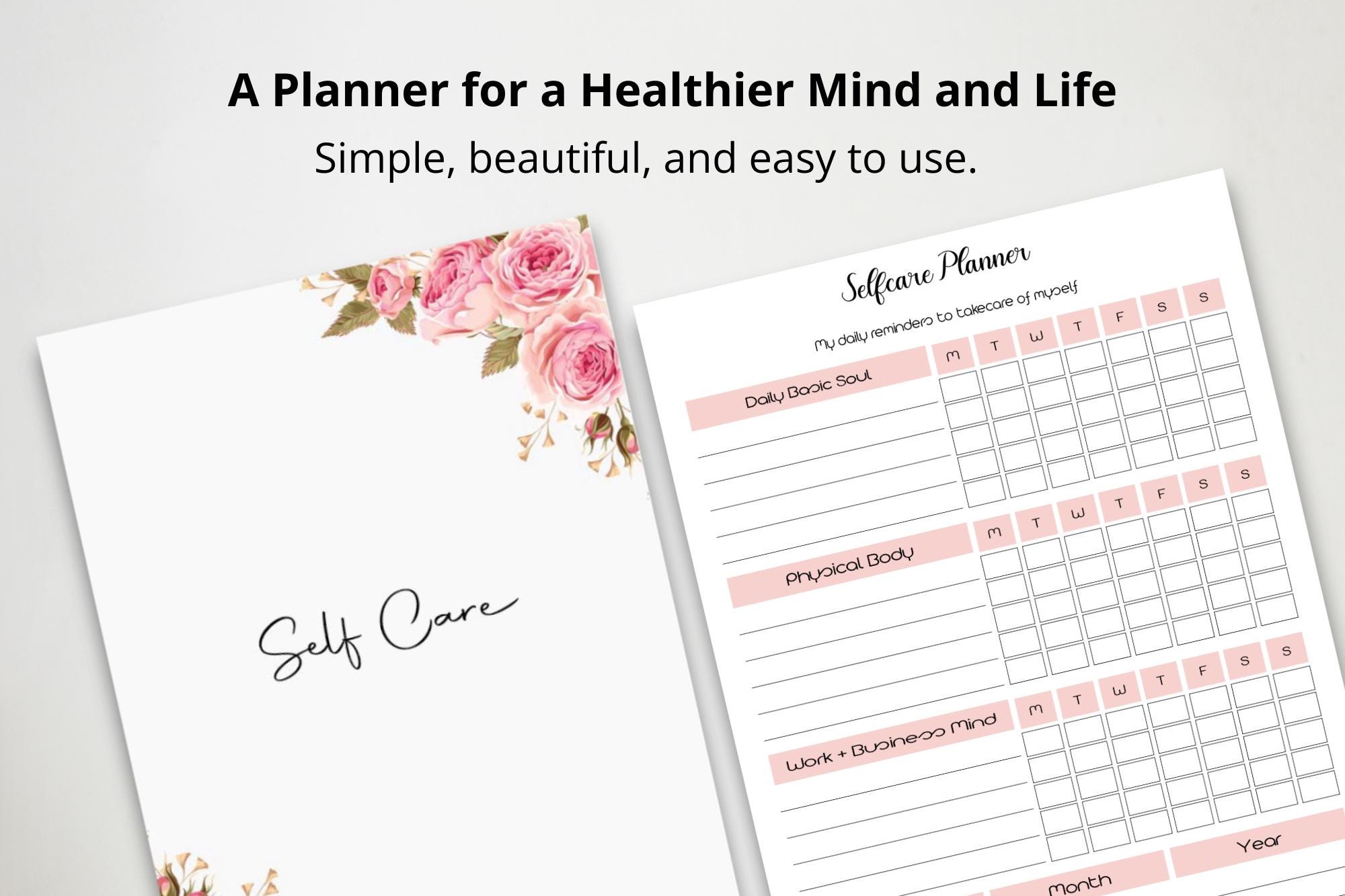 Self Care Planner Printable, Mental Health Planner PDF, Daily Wellness ...