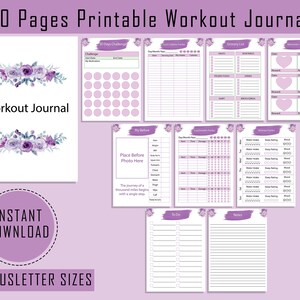 Workout Journal Printable Minimalist Editable 10 Pages | Etsy