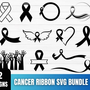 Cancer Ribbon SVG bundle, Cancer Awareness ribbon svg , Cancer Ribbon Svg, Breast Cancer Svg, Awareness Ribbon Svg Bundle, Cancer Ribbon svg