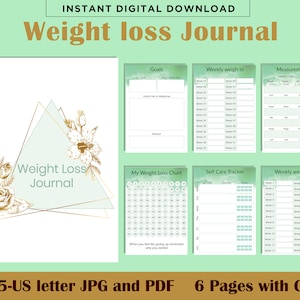 Printable Weight Loss Journal Fully Editable Weight Loss - Etsy