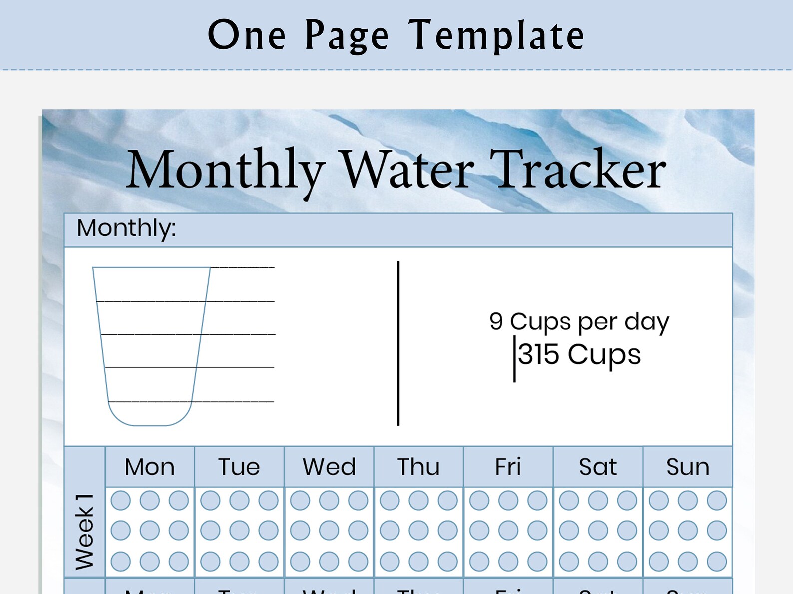 Monthly Water Tracker Printable, 30 Days Water Tracker, Monthly Water ...
