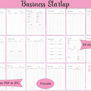 Business Startup planner, Business Startup Checklist, Business Checklist, Startup Checklist, Finance Planner, Business Planner PDF