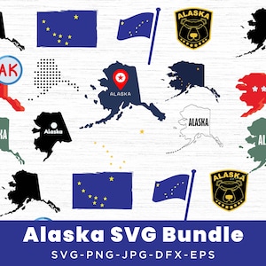 Alaska Svg Bundle, Alaska Png Bundle,  Alaska Vector Files, Alaska Dxf Bundle, Alaska Silhouette Designs, Svg Files For Cricut, Svg Files