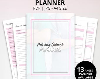Nursing School Planner Printable, Nursing Student Planner PDF, Clinical Study Planner, Nursing Notes Templates, Study Organizer
