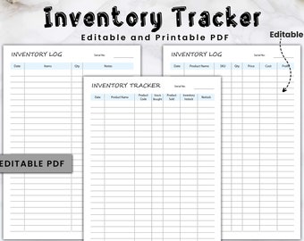 Comprehensive Editable Inventory Log - Product Inventory Management – Inventory Tracker, Inventory Sheet, Inventory Tracker